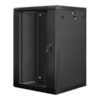 Lanberg Lanberg | Rack cabinet 19" wall-mount 18U/600x600 (flat pack) with glass door | WF01-6618-10B | Black WF01-6618-10B