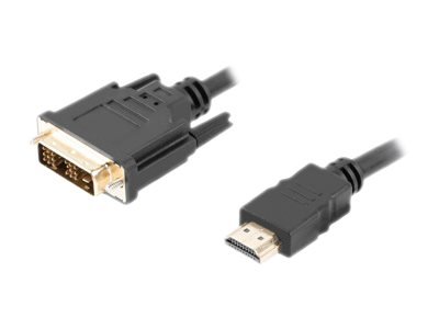 Lanberg Lanberg HDMI to DVI-D Cable, Single Link with Gold-Plated Connectors | CA-HDDV-10CC-0018-BK | HDMI to DVI-D | 1.8 m CA-HDDV-10CC-0018-BK