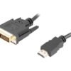 Lanberg Lanberg HDMI to DVI-D Cable Dual Link with Gold-Plated 4K Connectors | CA-HDDV-20CU-0018-BK | HDMI to DVI-D | 1.8 m CA-HDDV-20CU-0018-BK