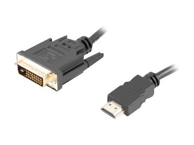Lanberg Lanberg HDMI to DVI-D Cable Dual Link with Gold-Plated 4K Connectors | CA-HDDV-20CU-0018-BK | HDMI to DVI-D | 1.8 m CA-HDDV-20CU-0018-BK