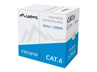 Lanberg Lanberg LAN Cable Cat.6 FTP, Solid CU Grey CPR + Fluke Passed | LCF6-11CU-0305-S | 305 m LCF6-11CU-0305-S