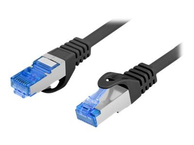 Lanberg Lanberg Patchcord Cat.6A S/FTP LSZH CCA Black Fluke Passed | PCF6A-10CC-0050-BK | 0.5 m PCF6A-10CC-0050-BK