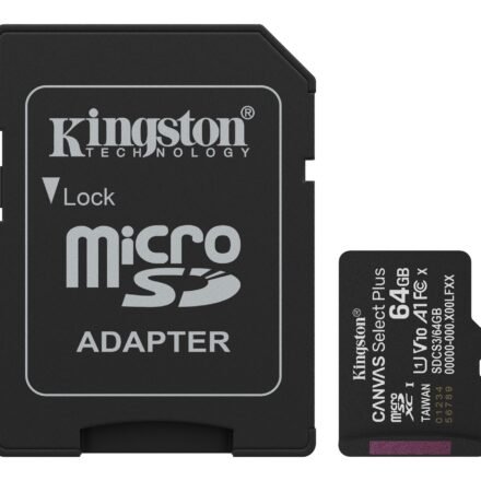 Kingston Kingston Canvas Select Plus | 64 GB | microSD | Flash memory class Class 10, UHS-I, U1/U3, video class 10/30, A1 SDCS3/64GB