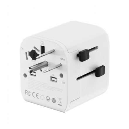 Gembird Gembird Grounded universal travel power adapter, 20 W | TPA-EU1A1C20-01-W TPA-EU1A1C20-01-W