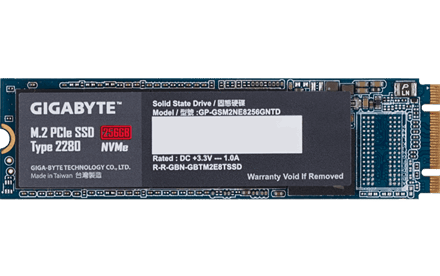 Gigabyte Gigabyte | GP-GSM2NE8256GNTD | 256 GB | Solid-state drive interface M.2 NVME | Read speed 1200 MB/s | Write speed 800 MB/s GP-GSM2NE3256GNTD