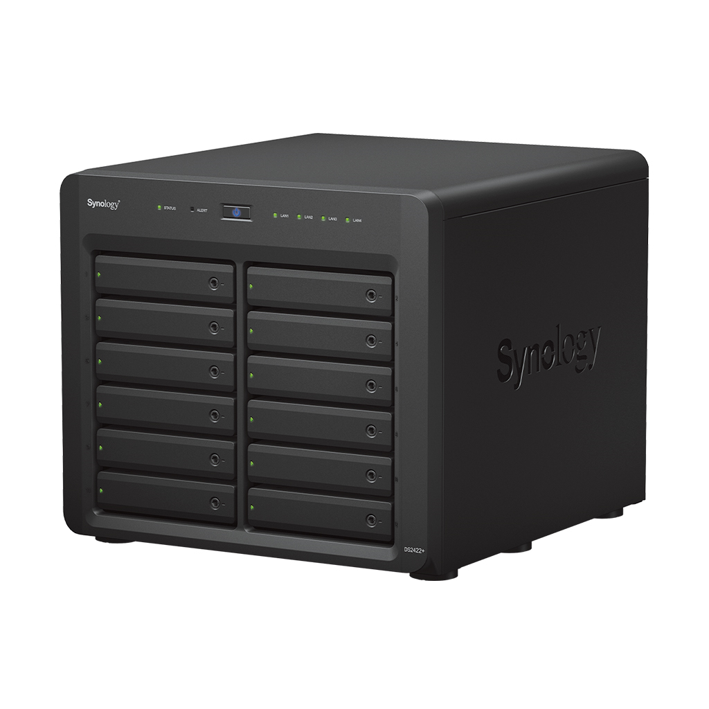 Synology Synology | Tower NAS | DS2422+ | Up to 12 HDD/SSD Hot-Swap | AMD Ryzen | Ryzen V1500B Quad Core | Processor frequency 2.2 GHz | 4 GB | DDR4 DS2422+