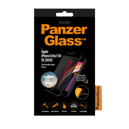 PanzerGlass PanzerGlass | Apple | iPhone 6/6s/7/8/SE (2020) | Hybrid glass | Black | Anti-glare coating; Blue light reduction | Privacy filter P2679