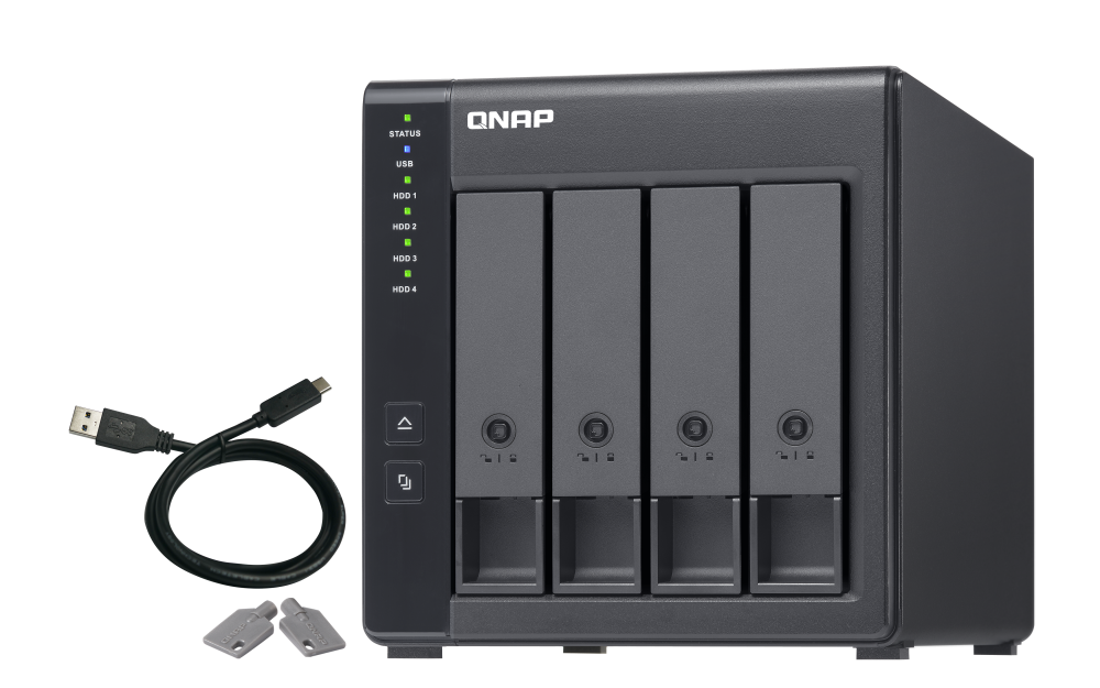 QNAP QNAP | 4-Bay | TR-004 | Up to 4 HDD/SSD Hot-Swap | Micro processor with hardware RAID TR-004
