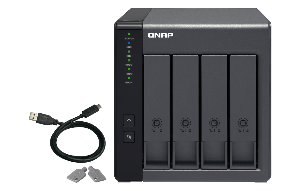 QNAP QNAP | 4-Bay | TR-004 | Up to 4 HDD/SSD Hot-Swap | Micro processor with hardware RAID TR-004