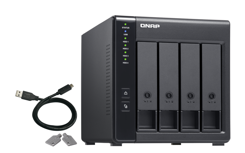 QNAP QNAP | 4-Bay | TR-004 | Up to 4 HDD/SSD Hot-Swap | Micro processor with hardware RAID TR-004