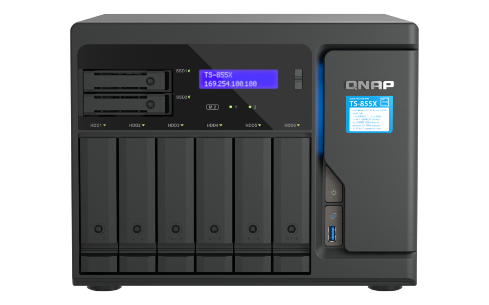 QNAP QNAP | 8-Bay desktop NAS | TS-855X-8G | Intel Atom | C5125 8-core | Processor frequency 2.8 GHz | 8 GB TS-855X-8G