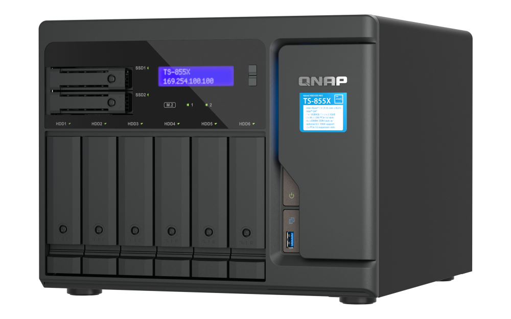 QNAP QNAP | 8-Bay desktop NAS | TS-855X-8G | Intel Atom | C5125 8-core | Processor frequency 2.8 GHz | 8 GB TS-855X-8G