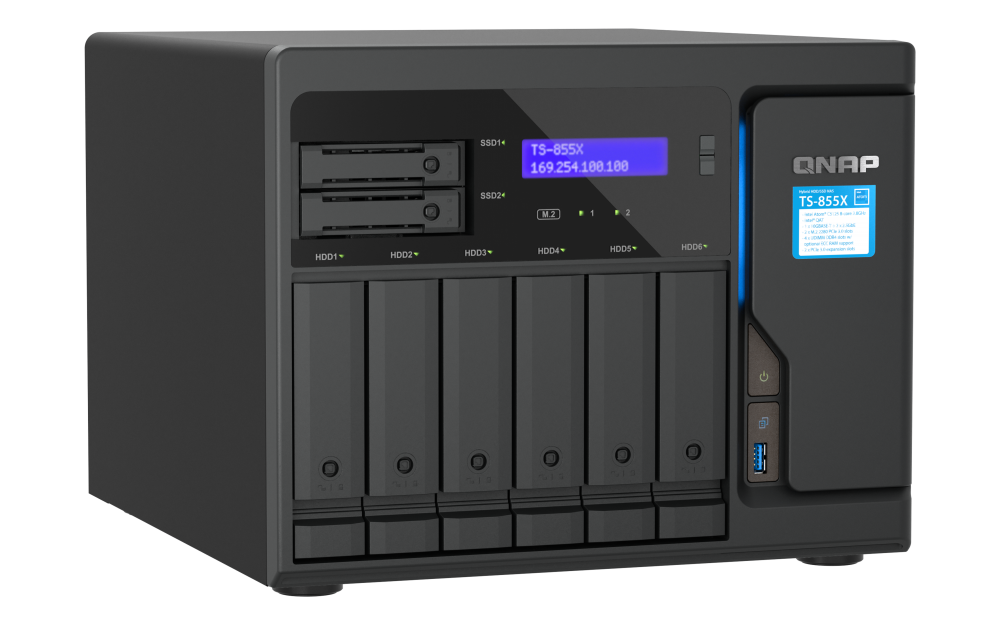 QNAP QNAP | 8-Bay desktop NAS | TS-855X-8G | Intel Atom | C5125 8-core | Processor frequency 2.8 GHz | 8 GB TS-855X-8G